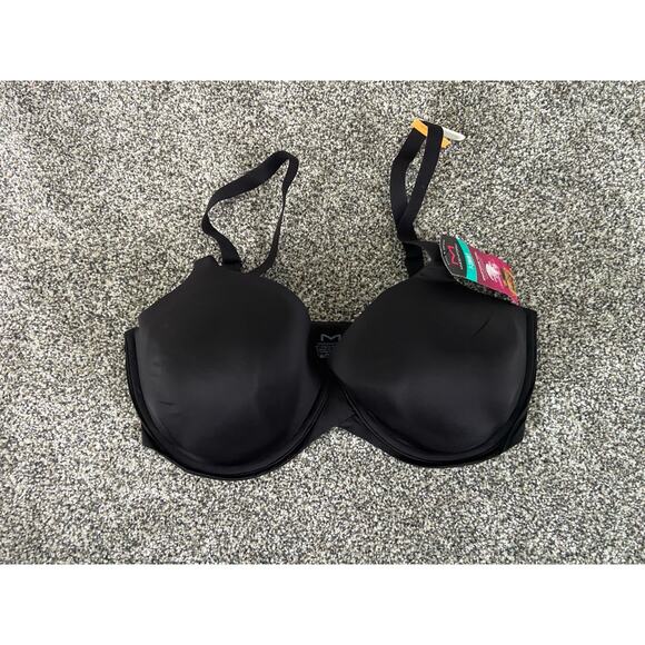 Maidenform One Fab Fit Modern Demi T-Shirt Bra Underwire 38DD NWT Black - Picture 2 of 7